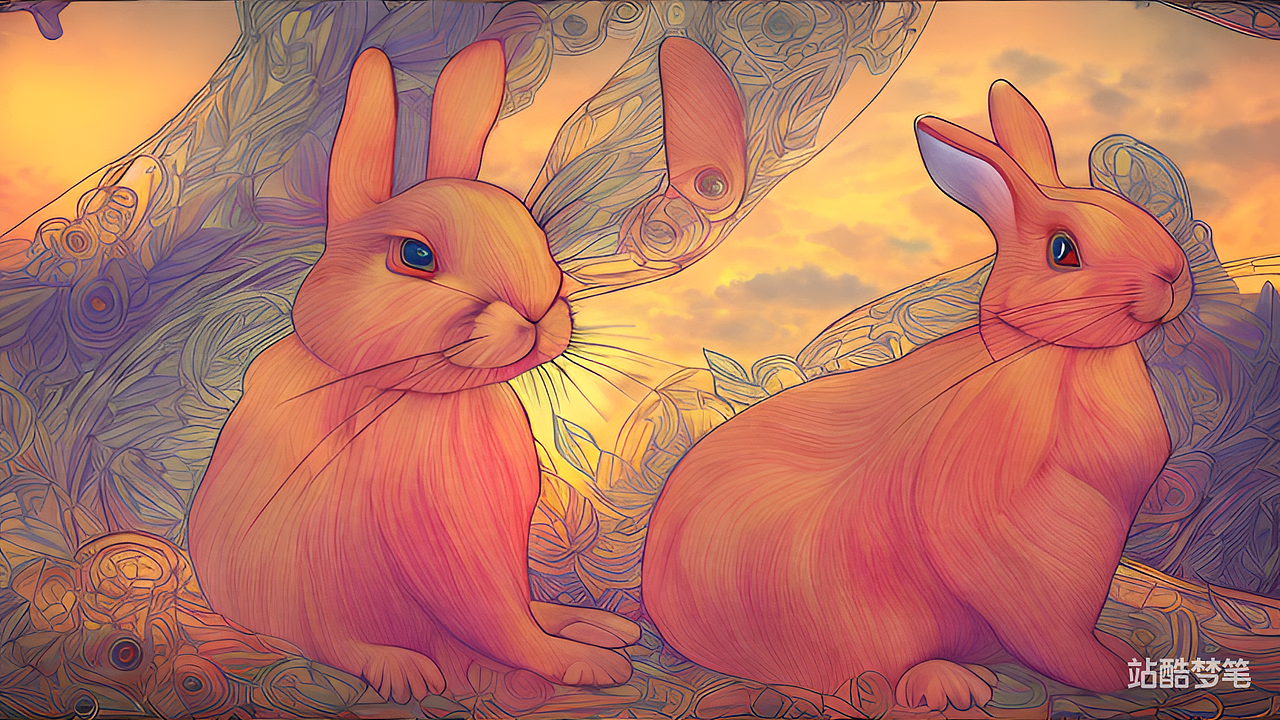 #站酷梦笔#吉祥兔，祝大家钱兔似锦啊
