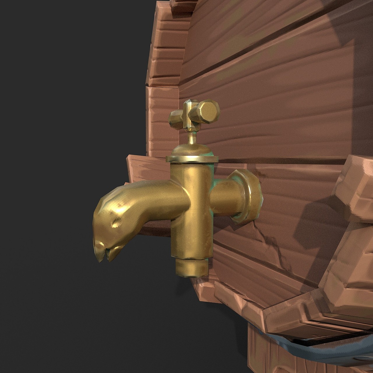 风格化材质酒桶 | 3D模型练习