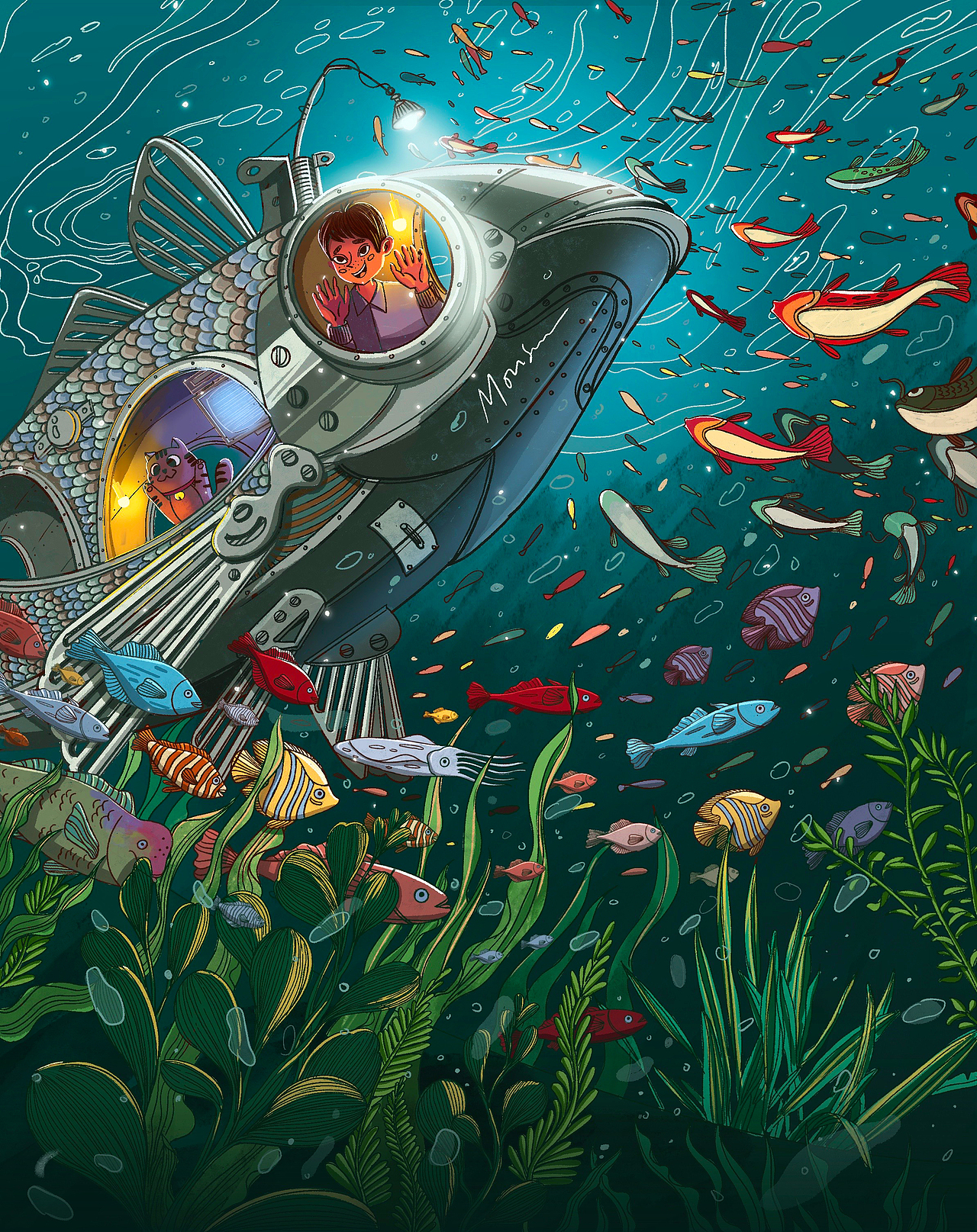 SUBMARINE-FISH（图ZMzI0OTkzMTIw） - 儿童插画 - 站酷设计师阿怪先森Monster原创素材 - 站酷ZCOOL