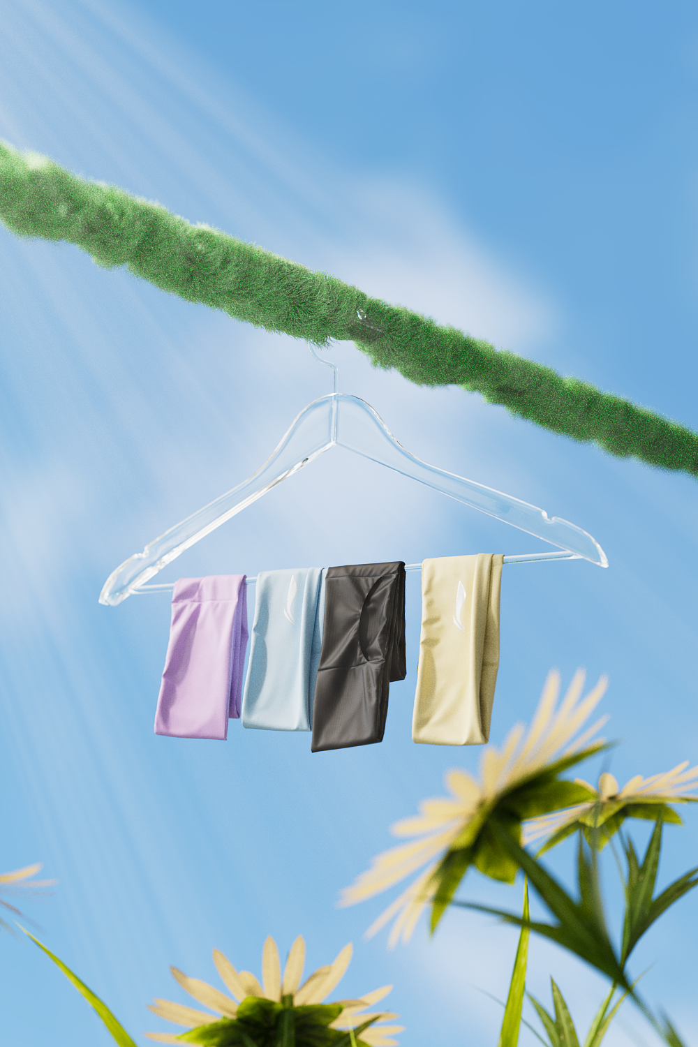 李宁冰袖/止汗带布料建模渲染