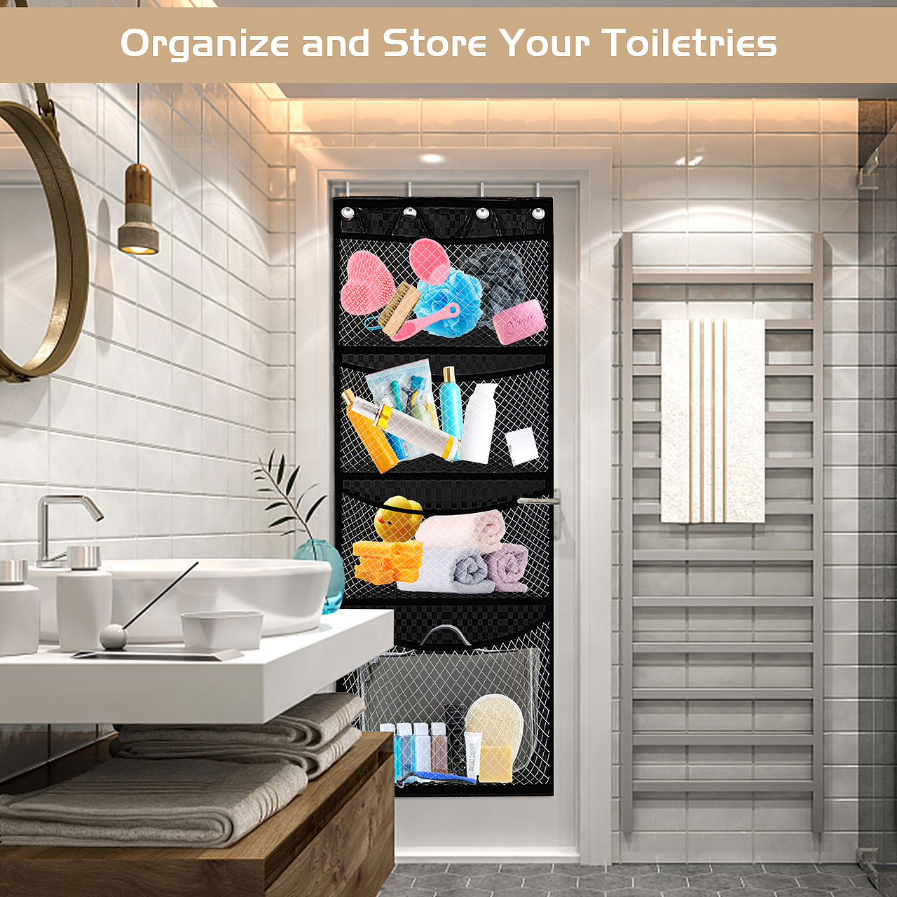 悬挂式玩具收纳网袋