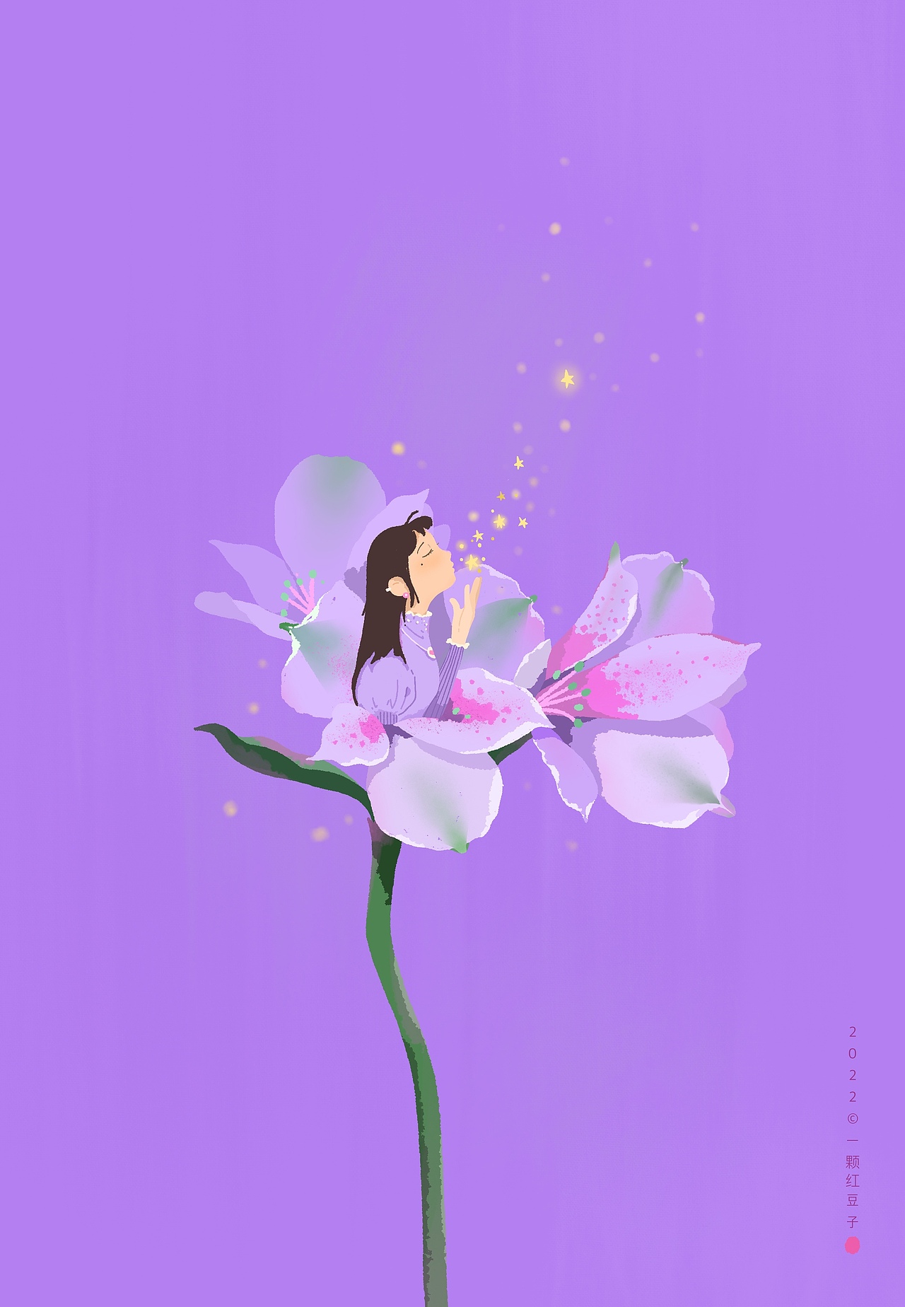 一朵花的旅行（图ZMzUwMTc2NzM2） - 艺术插画 - 站酷设计师一颗红豆子h原创素材 - 站酷ZCOOL