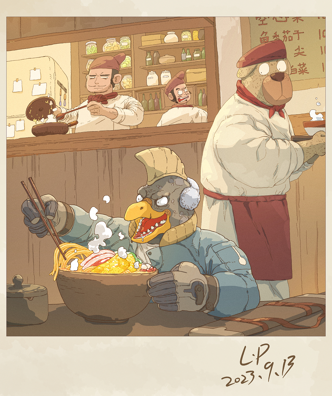 记一次嗦米线（图ZMzUwNzI3MjA0） - 儿童插画 - 站酷设计师李平LP1919原创素材 - 站酷ZCOOL