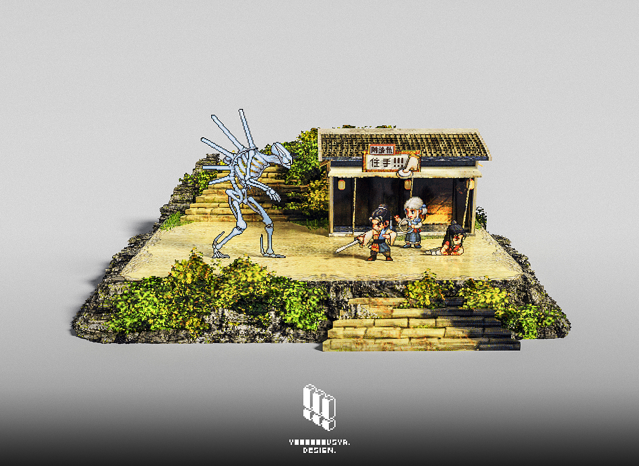 Magica Voxel 天之痕场景练习（图ZMzAxOTk3ODg0） - 像素画 - 站酷设计师不想再作勇者了原创素材 - 站酷ZCOOL