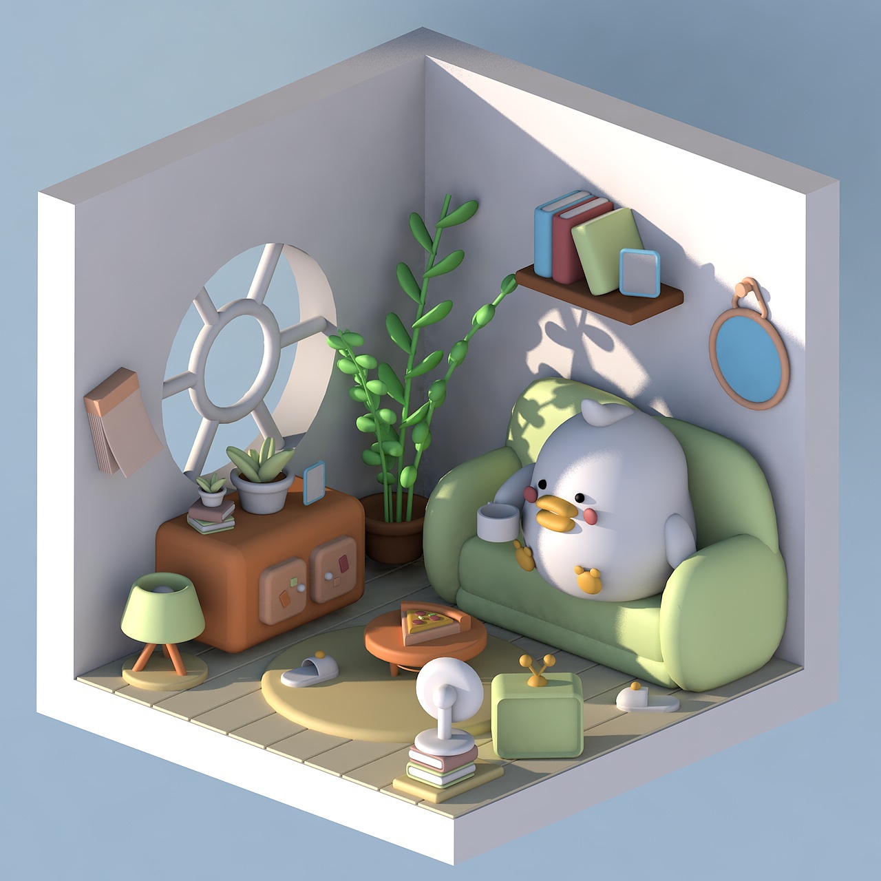 C4D练习作业-小房间（图ZMzM1MzU2NjY0） - 场景 - 站酷设计师宋_snow原创素材 - 站酷ZCOOL