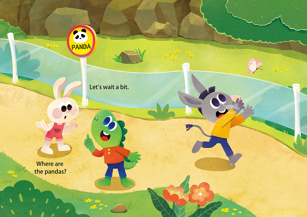 英语故事绘本6《The Panda Park》|儿童插画