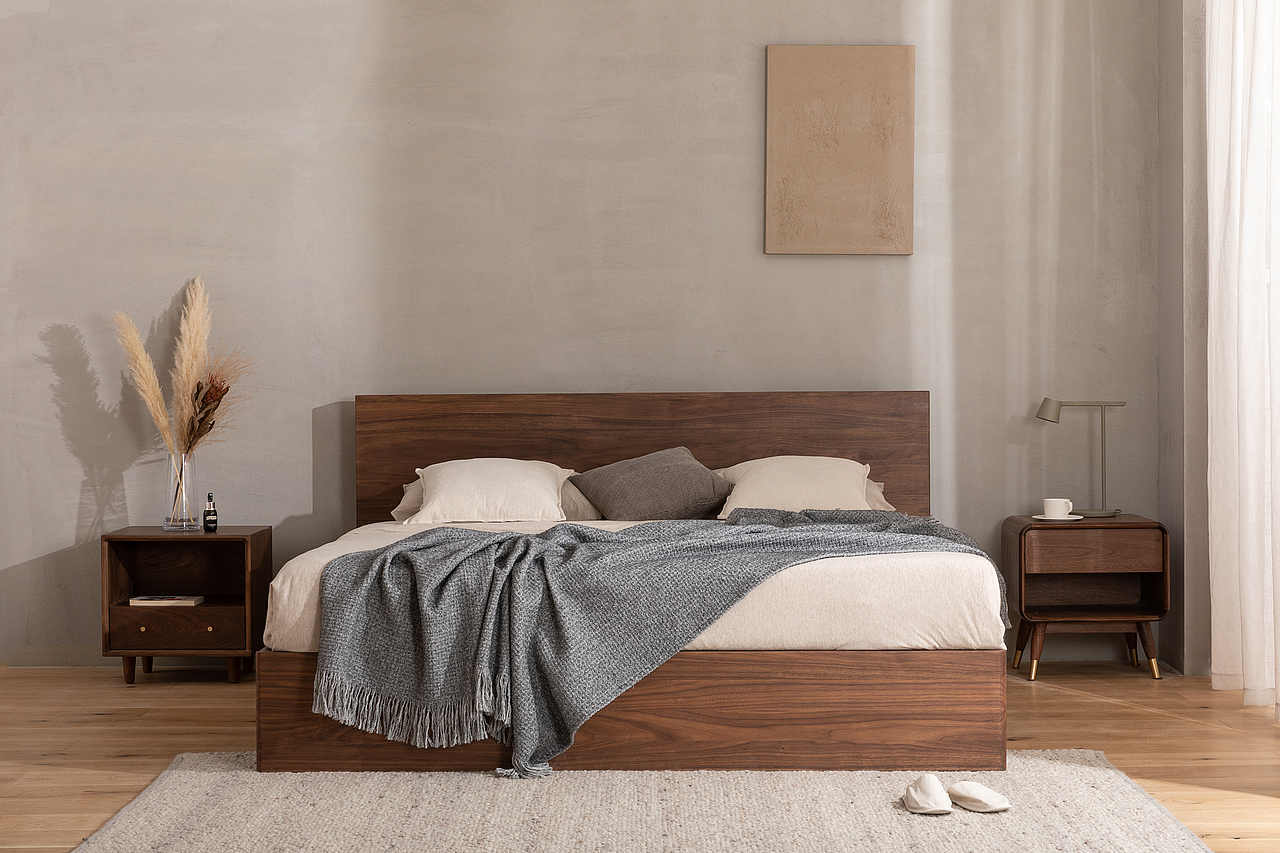 家居摄影-复古黑胡桃实木床头柜（图ZMzI3MzM4ODI0） - 产品摄影 - 站酷设计师叶小魚原创素材 - 站酷ZCOOL