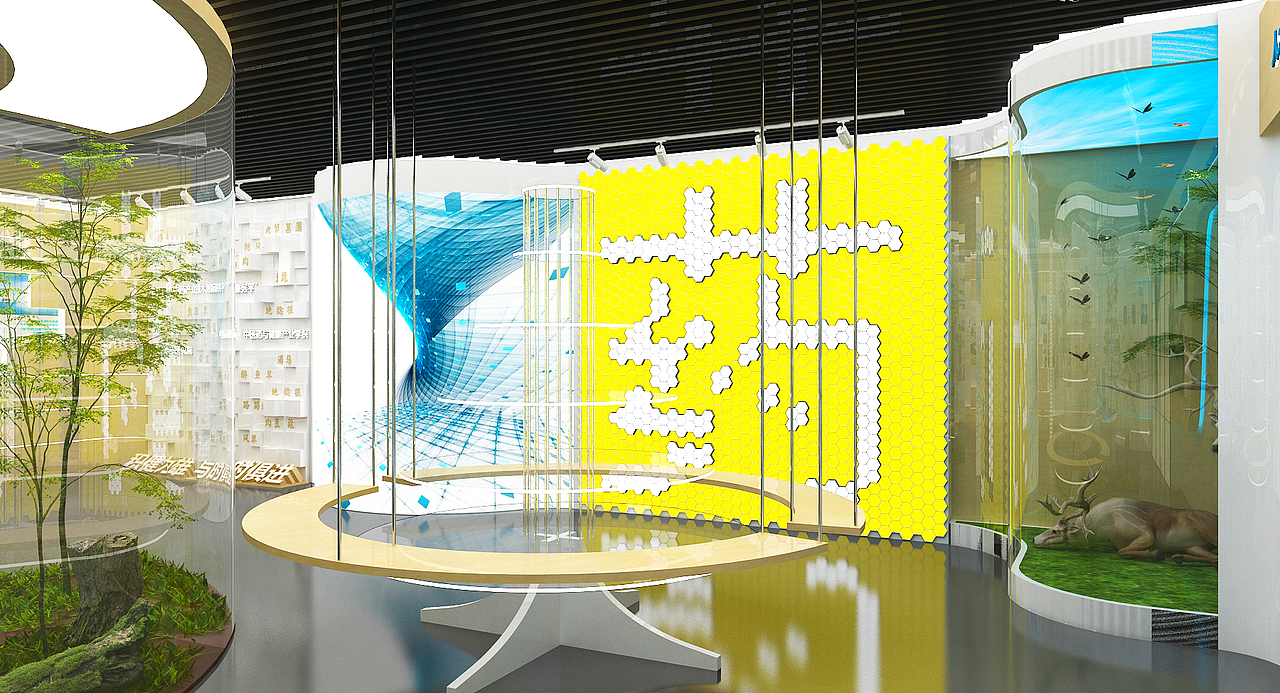 中药产业展厅3D效果图