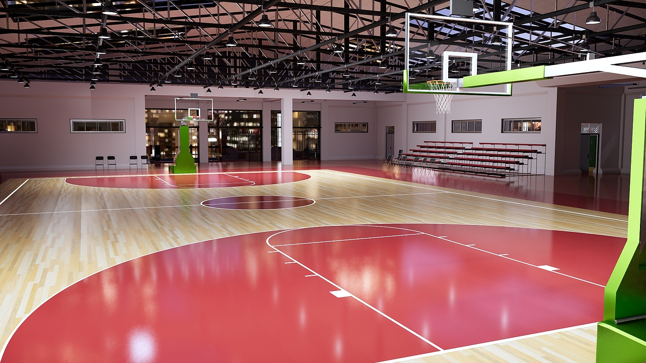 篮球场室内,室外场景效果