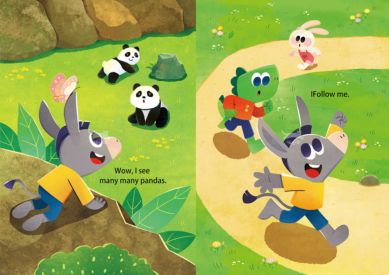英语故事绘本6《The Panda Park》|儿童插画