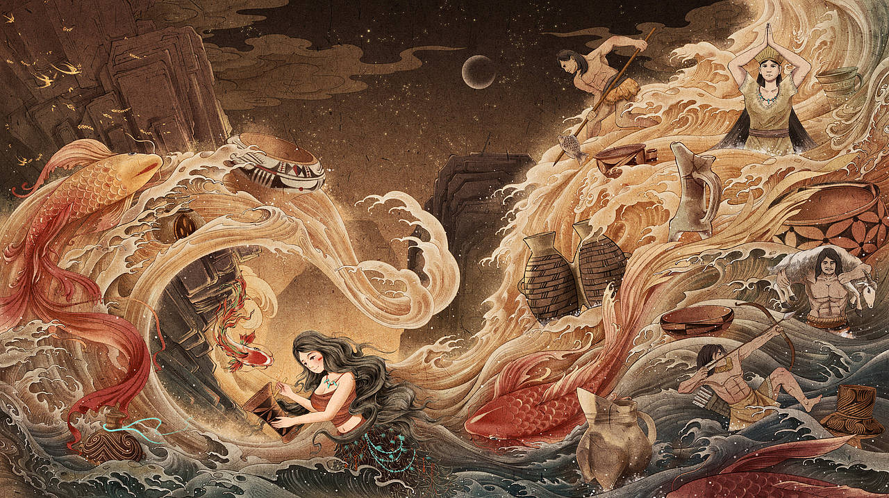 河南省博物院-仰韶彩陶文化（图ZMjk5NzU1MDg4） - 商业插画 - 站酷设计师葡萄树夏原创素材 - 站酷ZCOOL