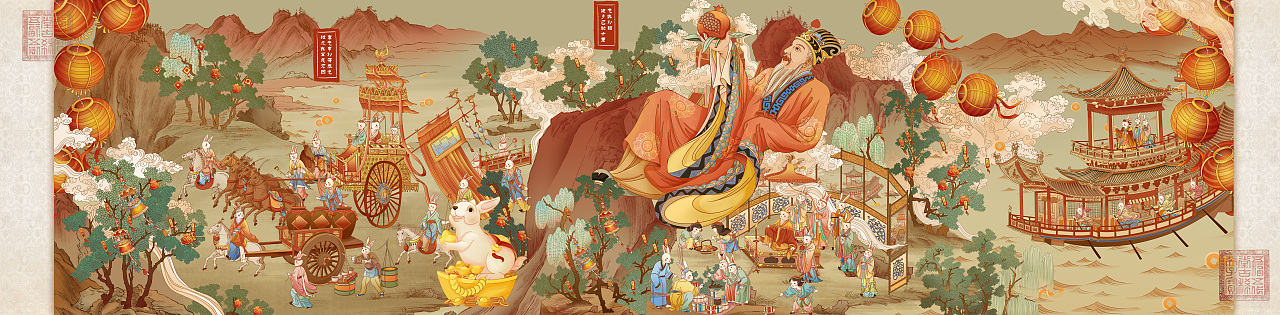 兔年贺图┃用插画形式全新演绎洛神赋