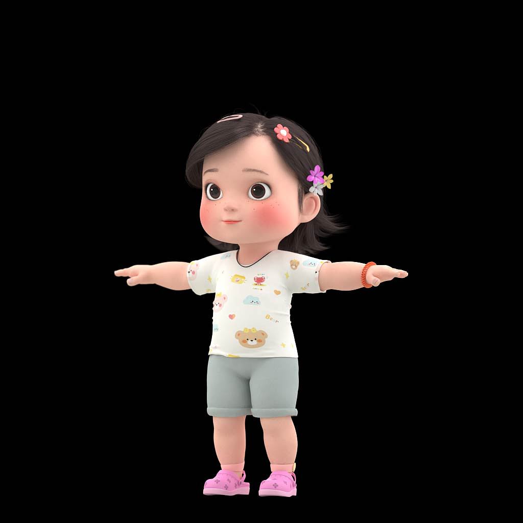 三维动画角色 影视动画  卡通女孩 三维形象 卡通女孩