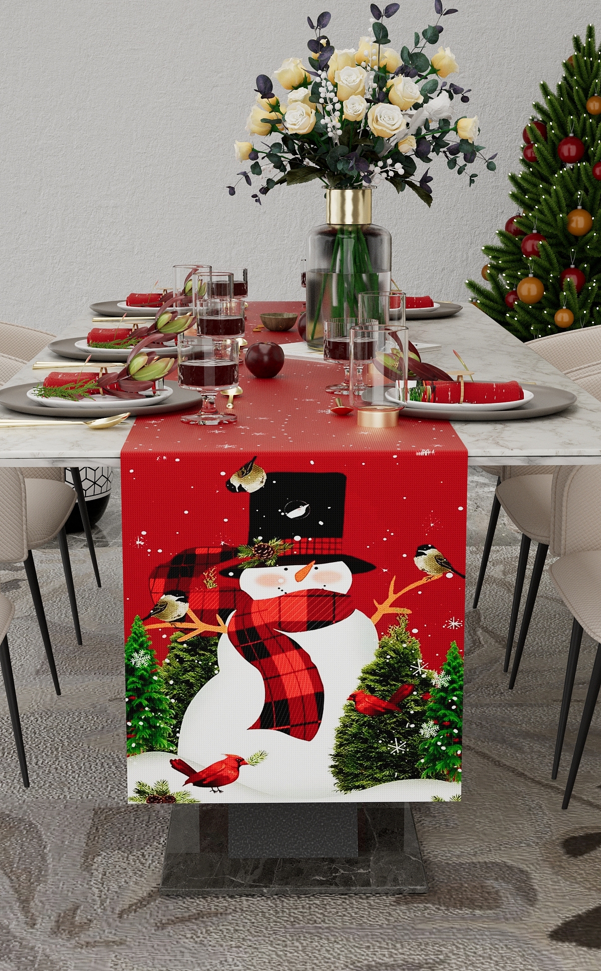 圣诞节餐桌桌旗渲染（图ZMzI2NDAzOTk2） - 产品 - 站酷设计师喜庆C4DAi原创素材 - 站酷ZCOOL