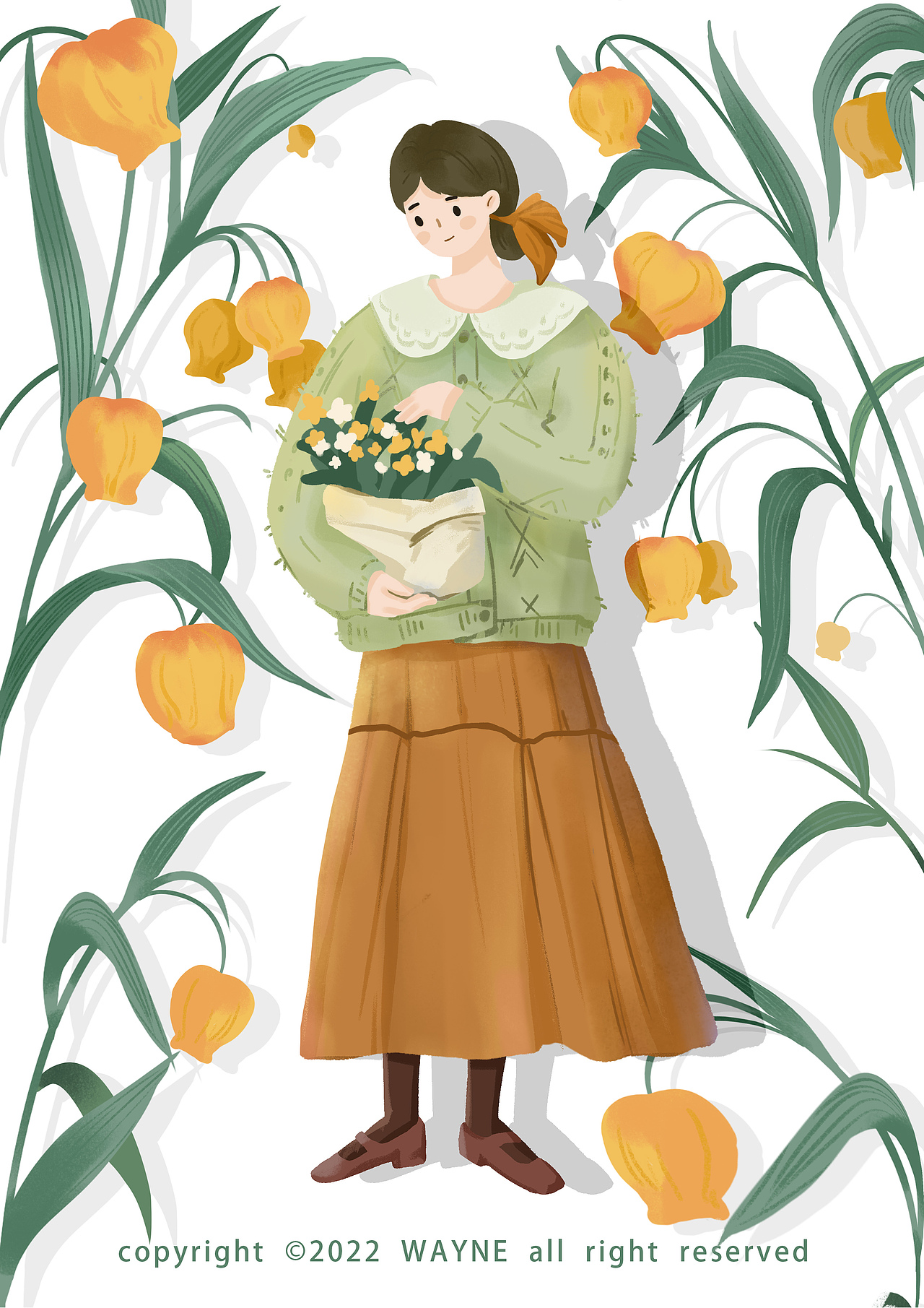 100-1 照片转插画 秋季穿搭小姐姐