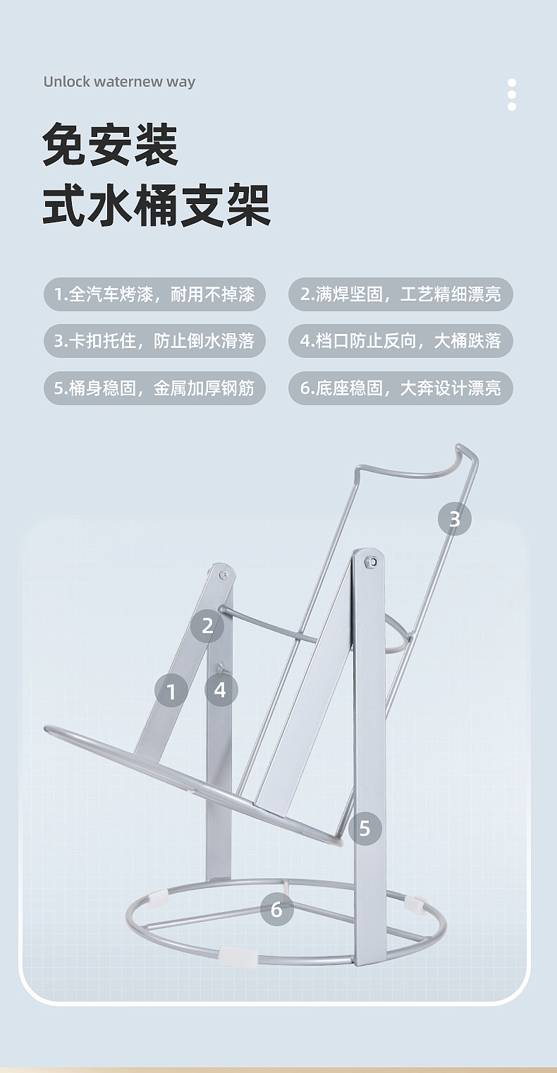 倒置水桶支架车图详情页