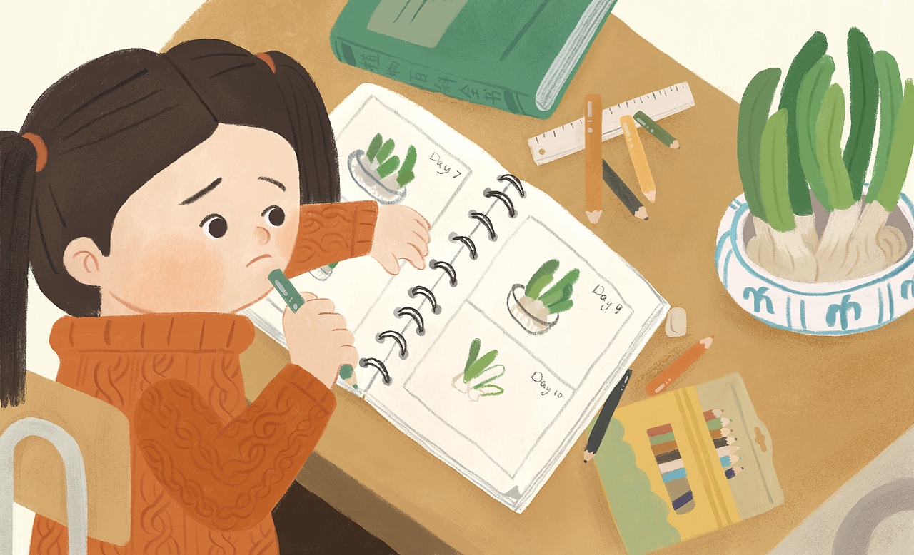 儿童插画|水仙花的时间