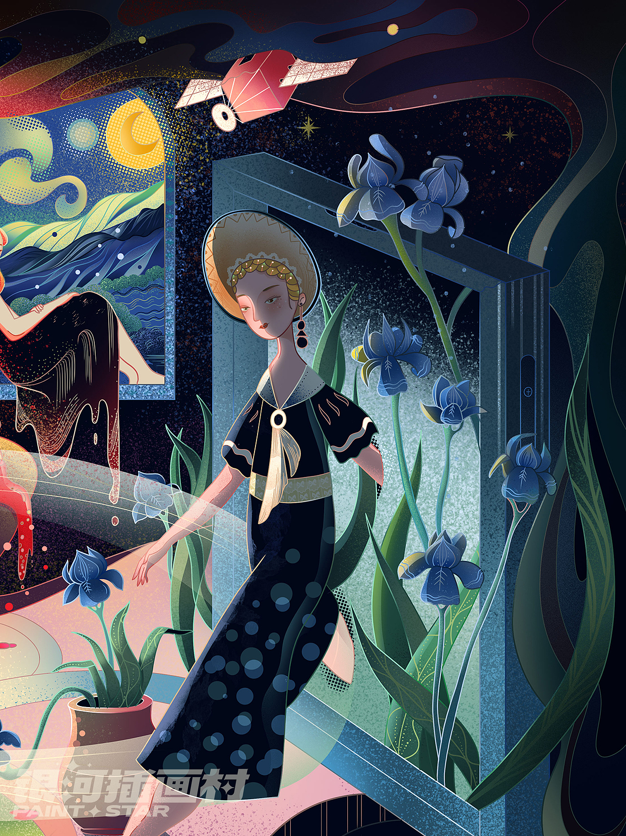 茶派的美好世界-在梵高的世界里（图ZMzI0NzQyMDY0） - 新锐潮流插画 - 站酷设计师瞎画师EthanYang原创素材 - 站酷ZCOOL
