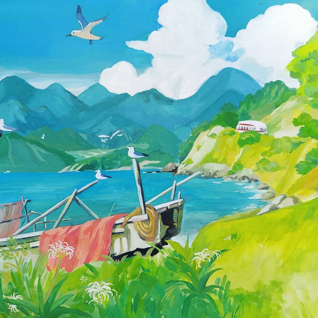 《旅行》-不透明水彩治愈手绘插画