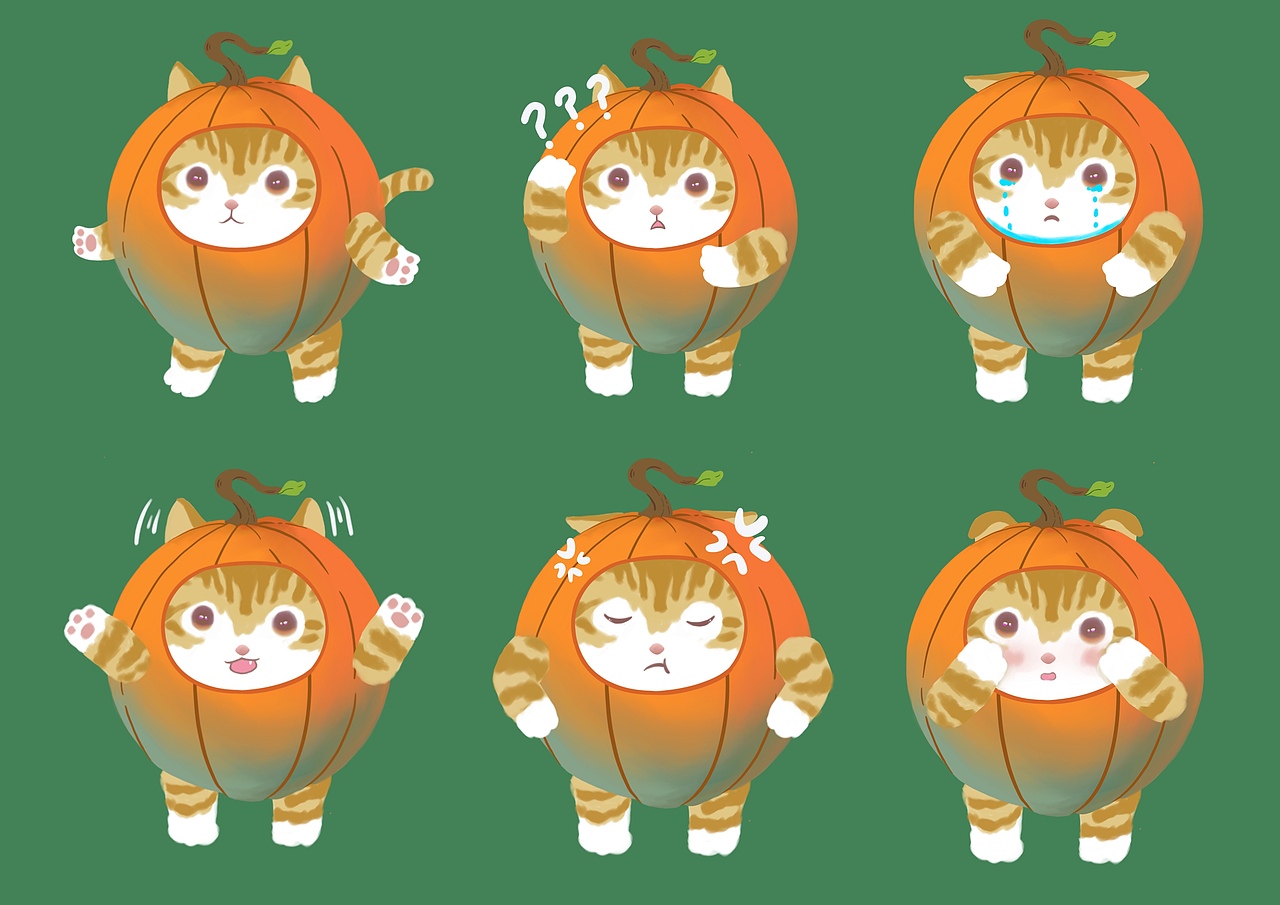 南瓜猫——IP设计（图ZMzIyMjM5Njg0） - IP形象 - 站酷设计师不好吃的棉花糖原创素材 - 站酷ZCOOL