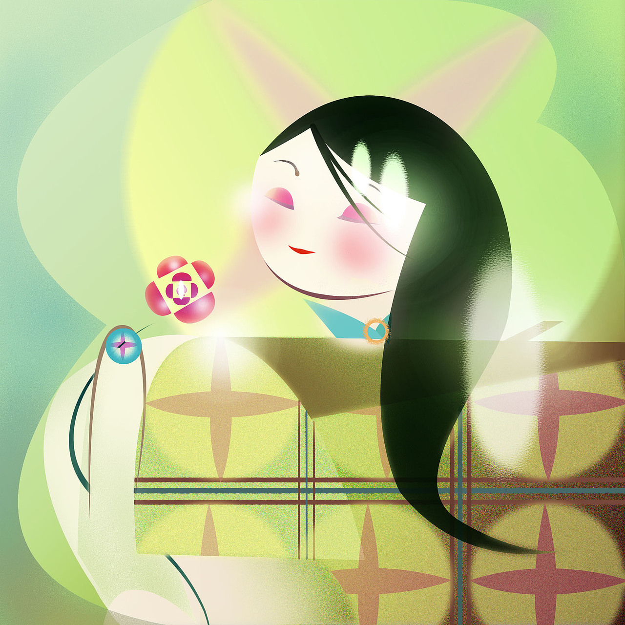 江南无所有，聊赠一枝春（图ZMjk4MDIyNjM2） - 商业插画 - 站酷设计师暮春spring原创素材 - 站酷ZCOOL