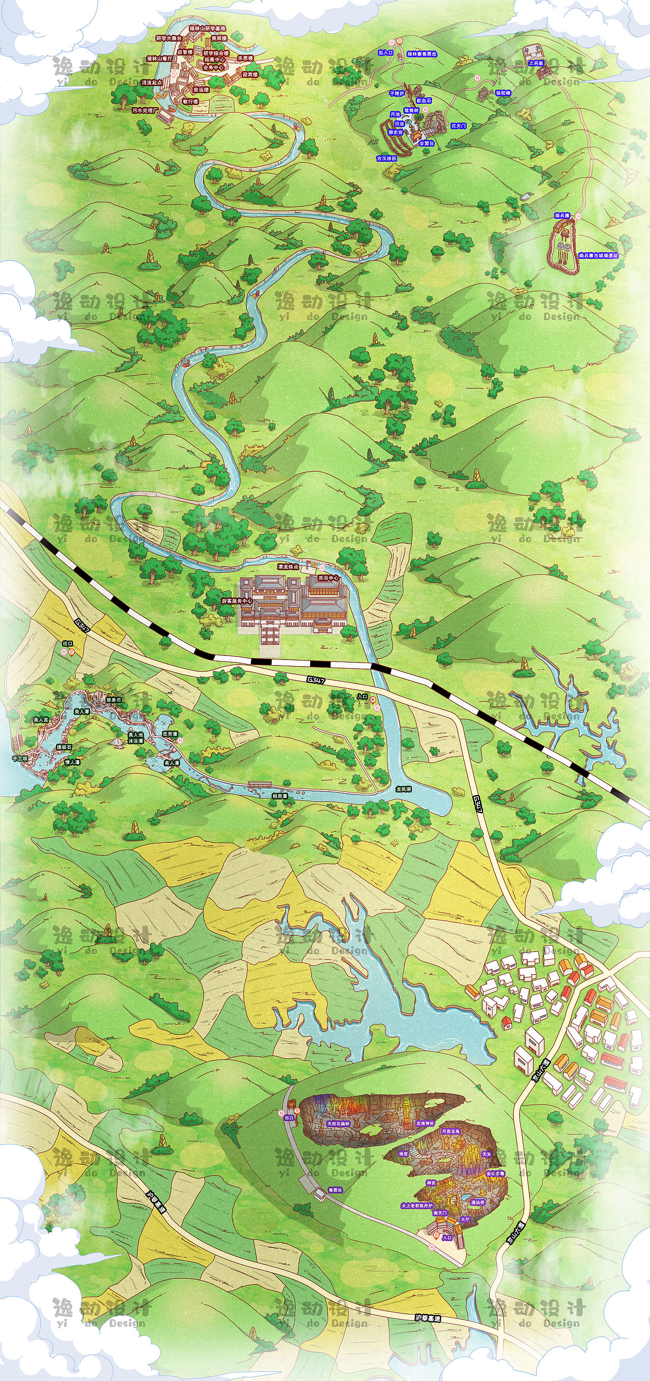 荆门京山全域手绘地图&逸动设计