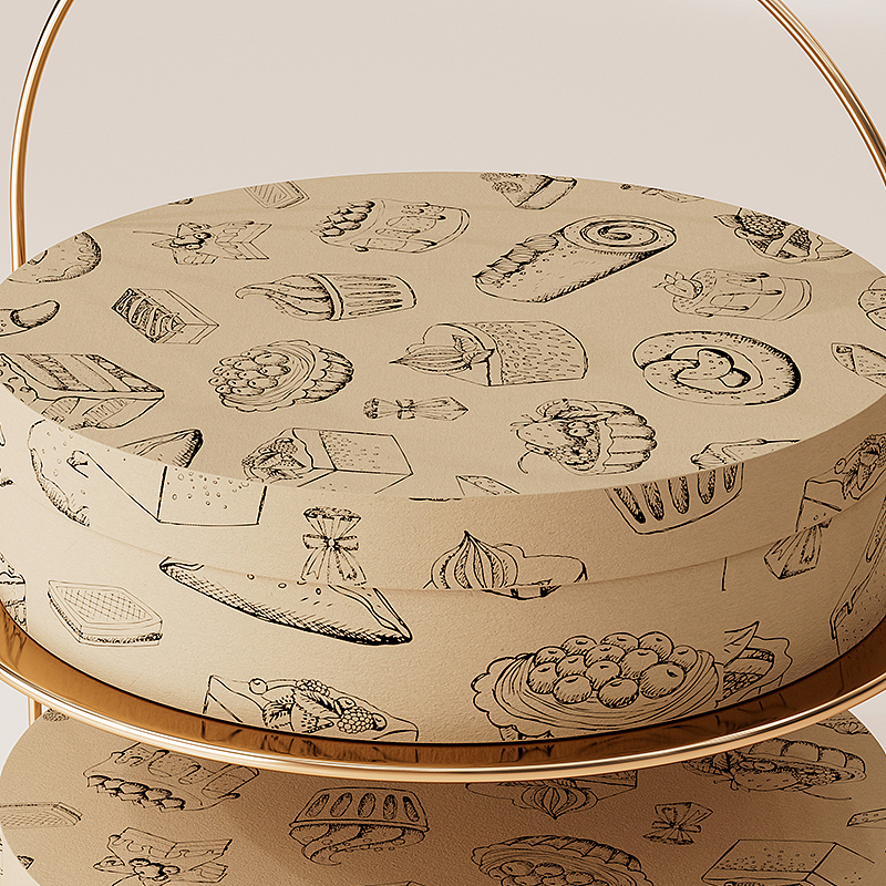 双层金属点心摆盘,实用又美观-中秋礼盒