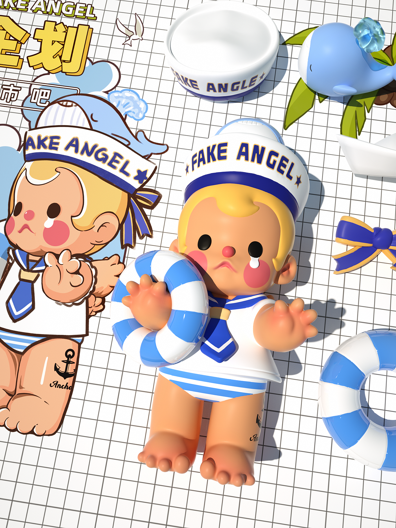 潮流玩具|FakeAngel哭仔海岛露营企划（图ZMzE4NTE0MjE2） - 玩具 - 站酷设计师萌达布MoeDouble原创素材 - 站酷ZCOOL
