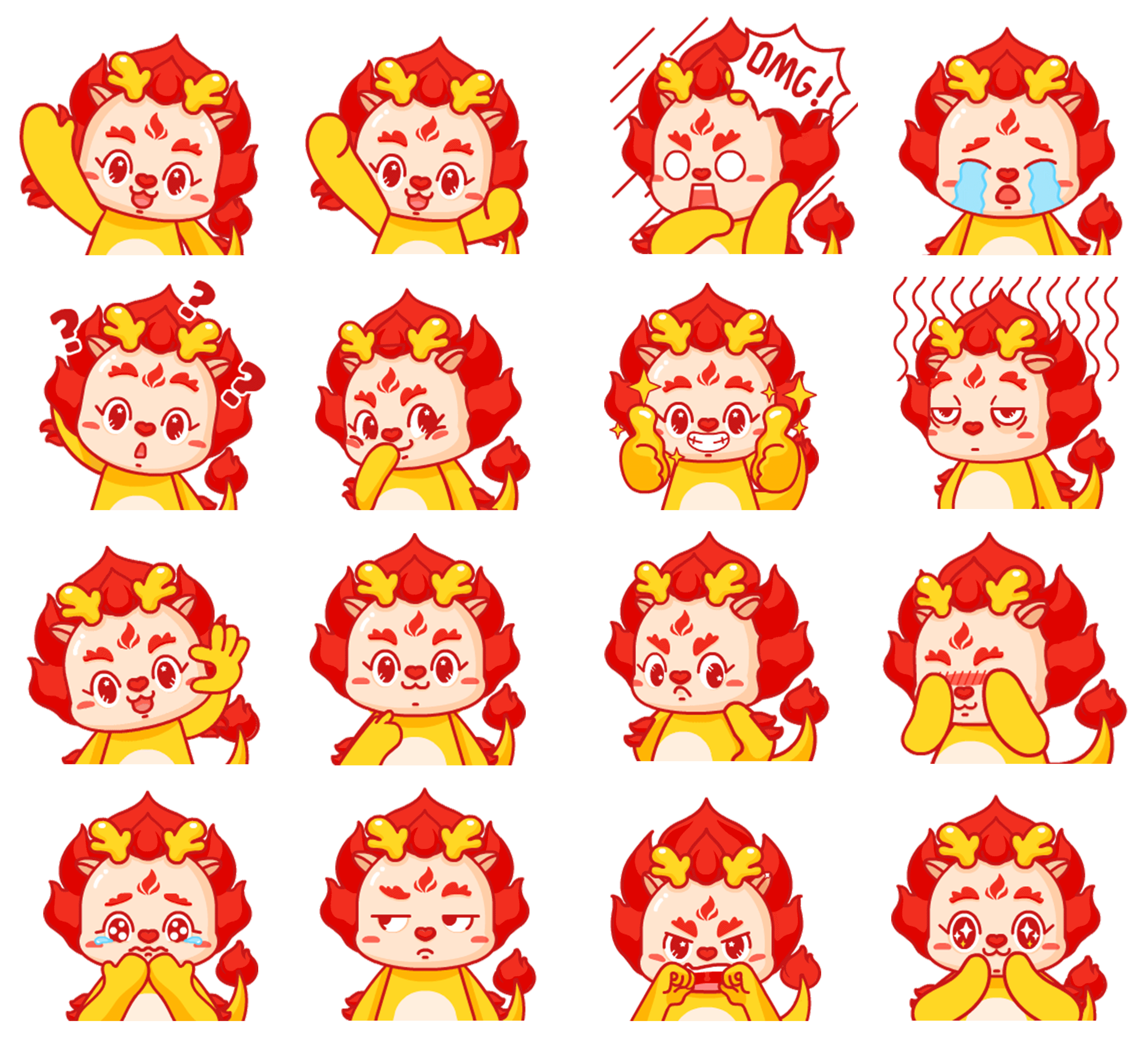 龙年IP插画|龙火火（图ZMzU2NjEyMTk2） - 海报 - 站酷设计师土豆他姐CC原创素材 - 站酷ZCOOL