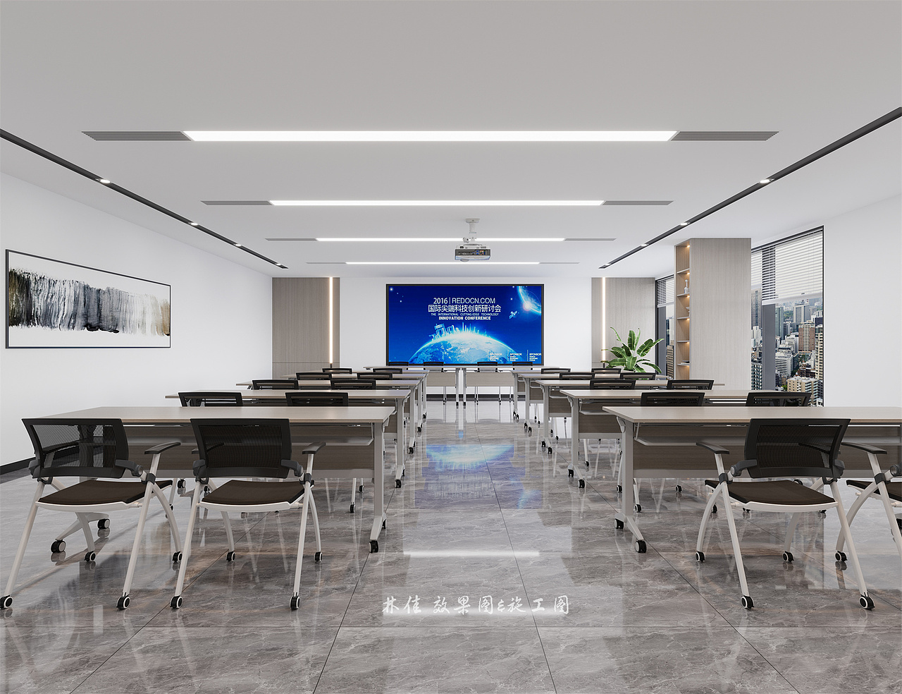 办公设计||追求设计简约的办公空间