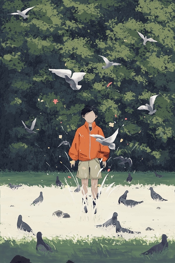 赤色少年（图ZMzE5NTI3NDEy） - 艺术插画 - 站酷设计师鹿寻光原创素材 - 站酷ZCOOL