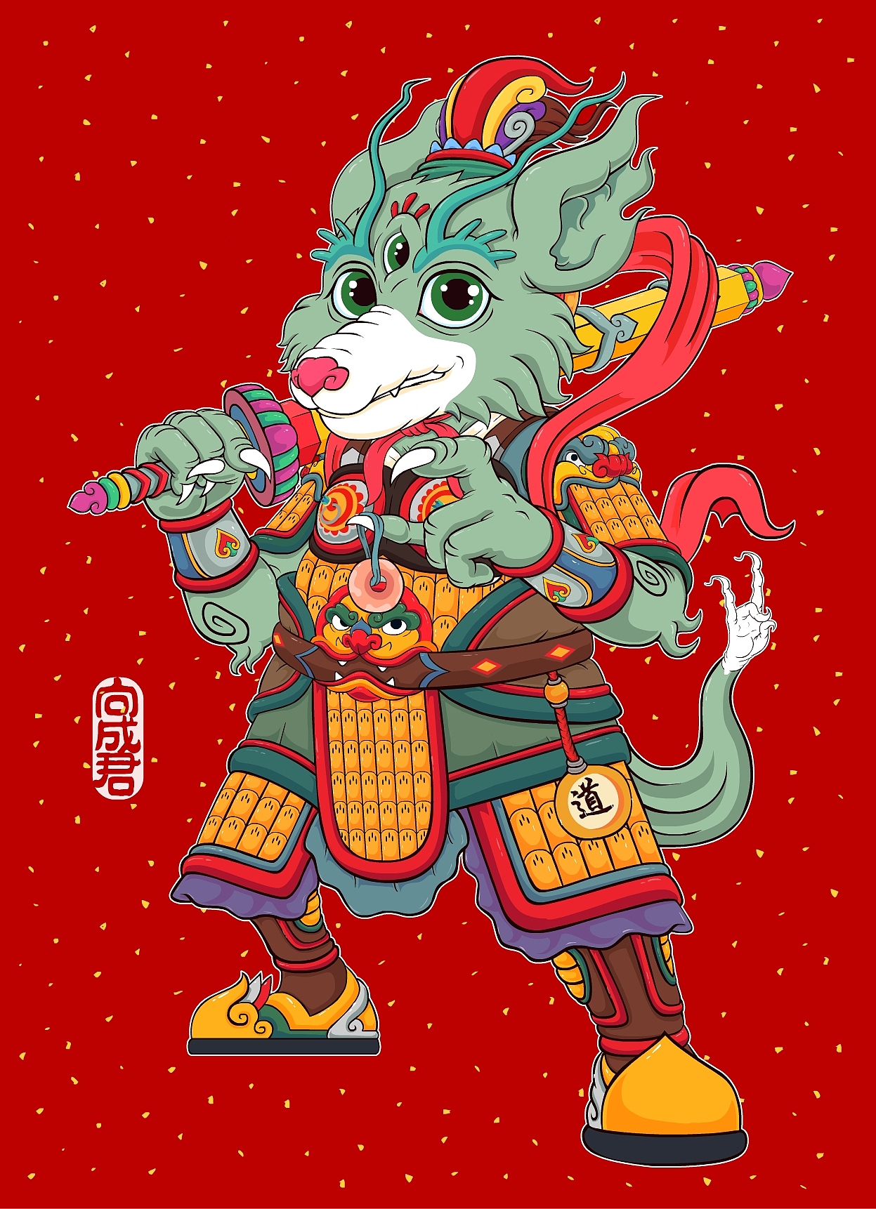向成君原创画-《十二生肖门神》（图ZMzE3NDgxMDg4） - 商业插画 - 站酷设计师向成君原创素材 - 站酷ZCOOL