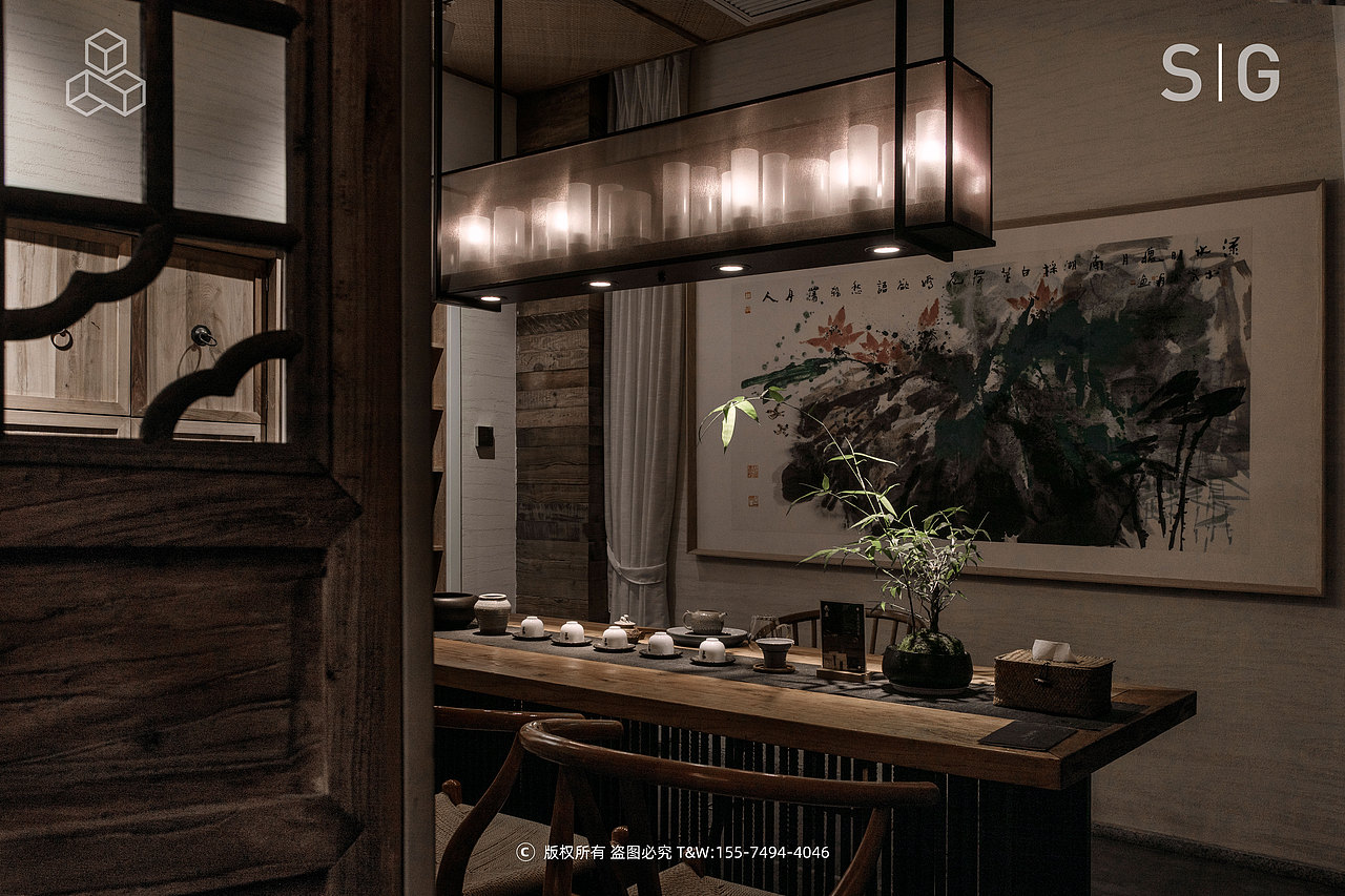 新中式空间拍摄-琥茗黑茶体验馆