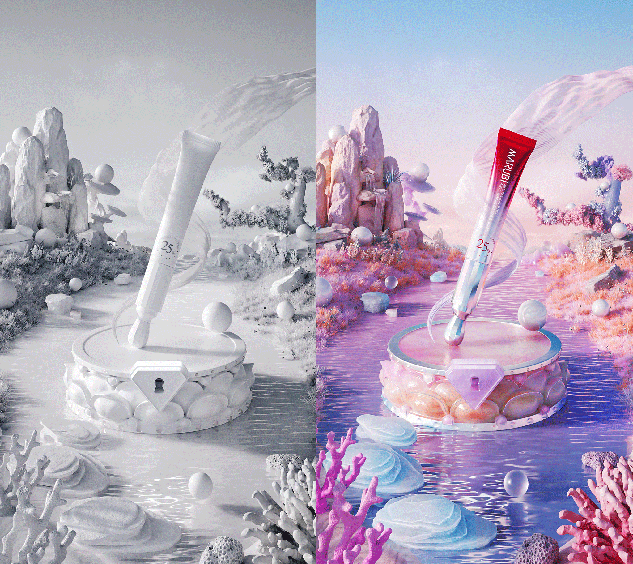 快手 | 降临吧宝藏新品系列海报（图ZMzI2MjMyMDcy） - 其他三维 - 站酷设计师二立方原创素材 - 站酷ZCOOL