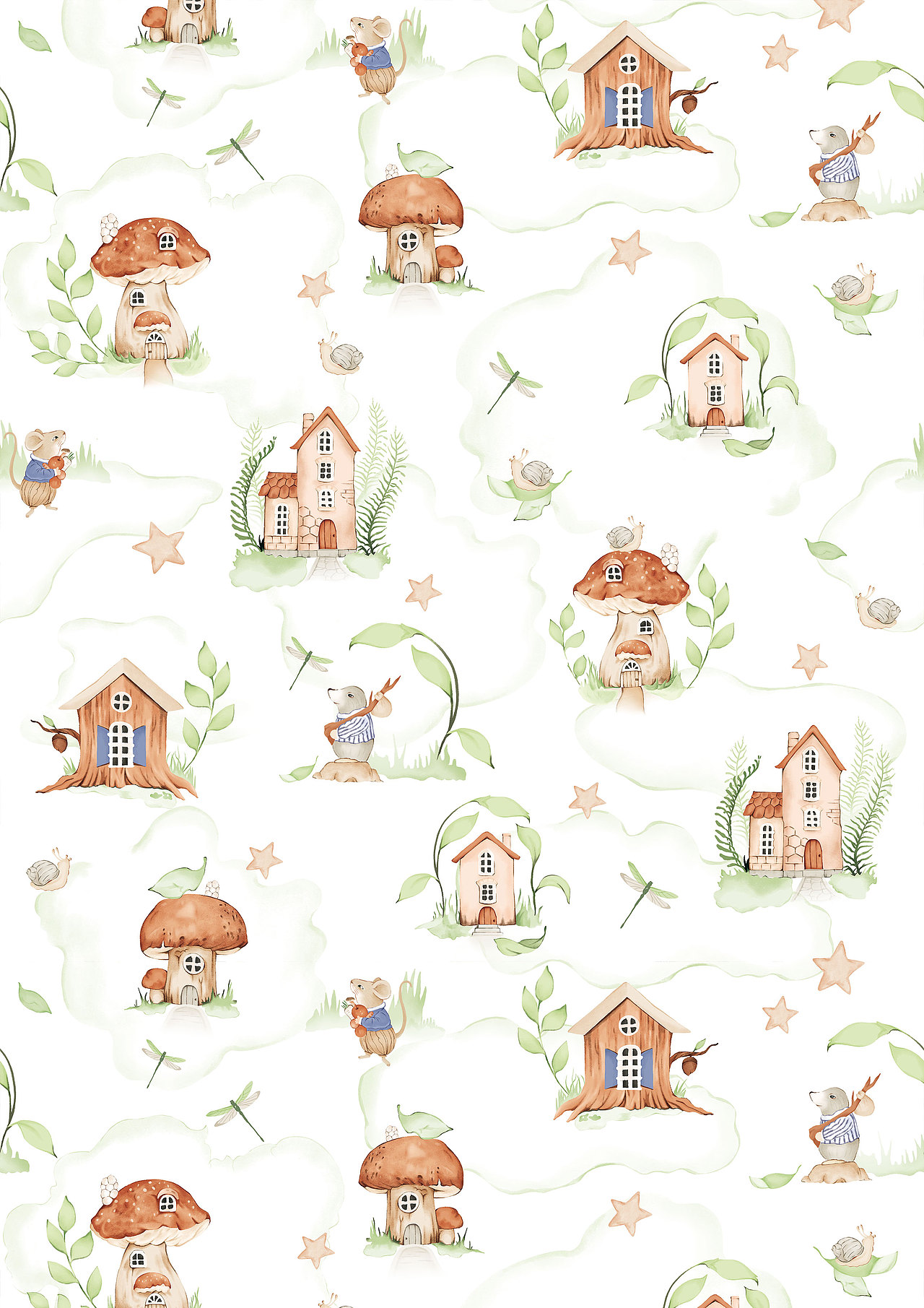 布料插画印花-写实水彩