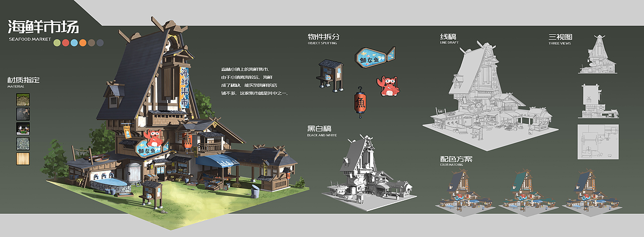 海鲜市场（图ZMzA1ODE1NTMy） - 概念设定 - 站酷设计师炖只大鹅原创素材 - 站酷ZCOOL