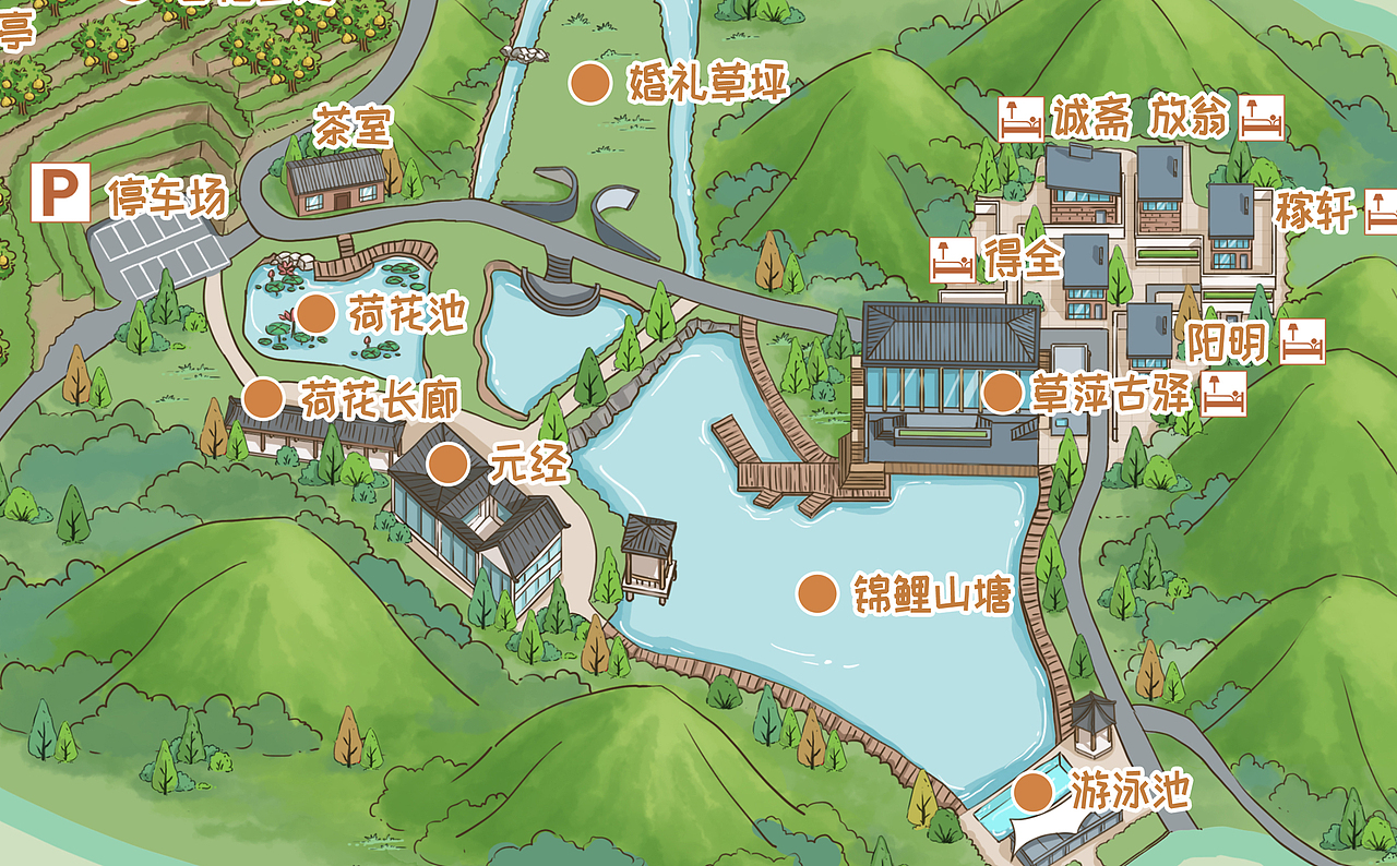 《柚乡谷》智慧旅游手绘地图（图ZMzE5OTgyMzYw） - 艺术插画 - 站酷设计师Crazy疯鸟动漫原创素材 - 站酷ZCOOL