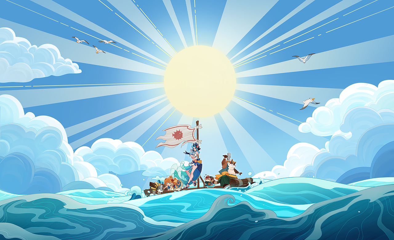 《剑与远征》“幻海奇航”（图ZMzM1MjE5MzMy） - 商业插画 - 站酷设计师袁动动漫原创素材 - 站酷ZCOOL