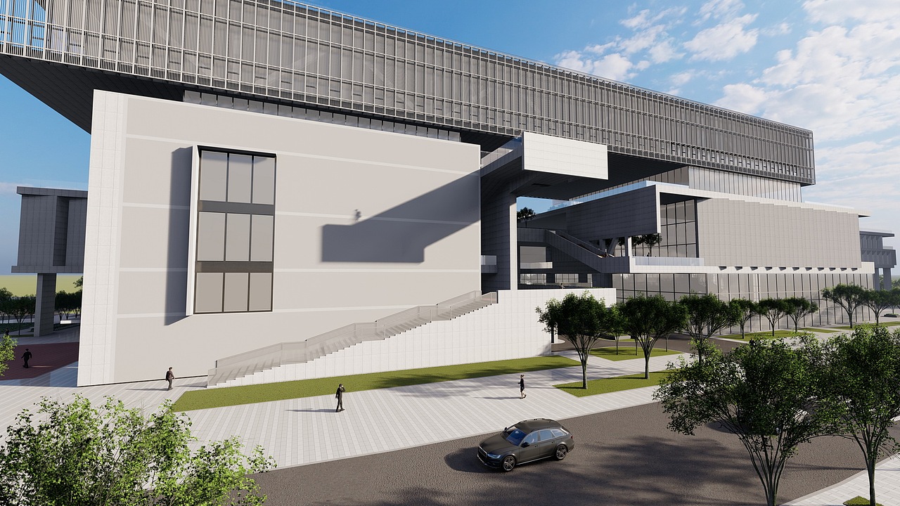 深圳坪山美术馆su模型下载