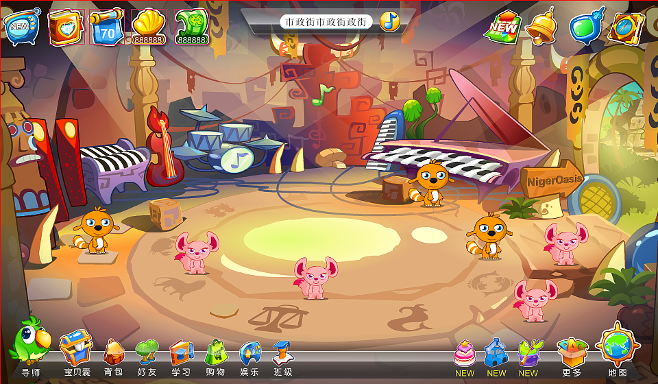 爱乐奇虚拟欢乐世界的游戏场景地图