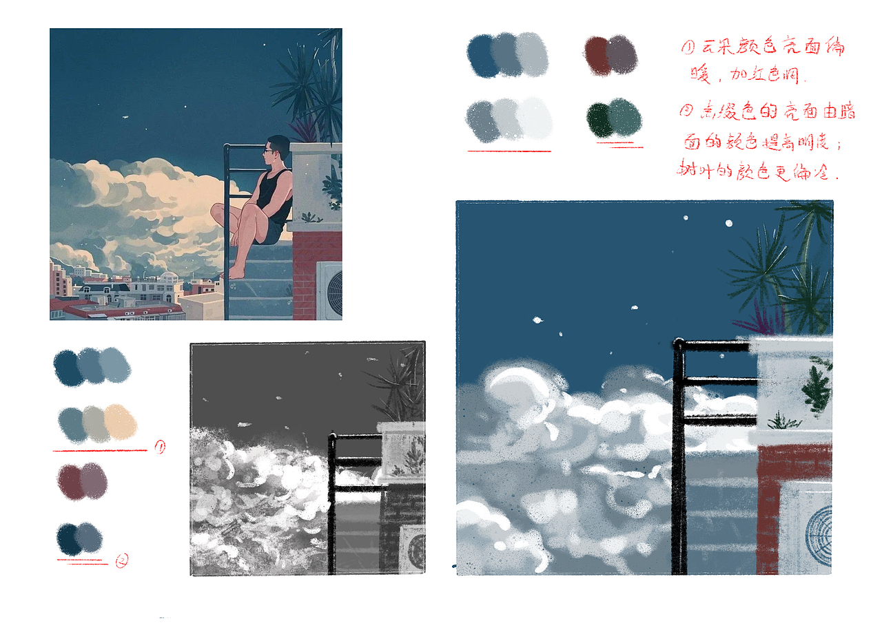 【速寫】一些基礎(chǔ)的人體和風(fēng)景色彩練習(xí)（圖ZMzM2Mjk1ODAw） - 創(chuàng)作習(xí)作 - 站酷設(shè)計(jì)師庚久G9原創(chuàng)素材 - 站酷ZCOOL