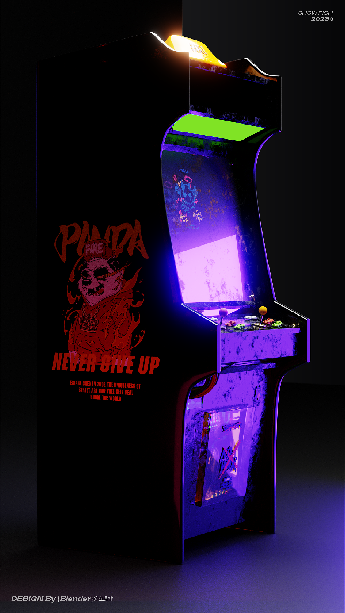 #blender{复古游戏机}赛博朋克街机2077