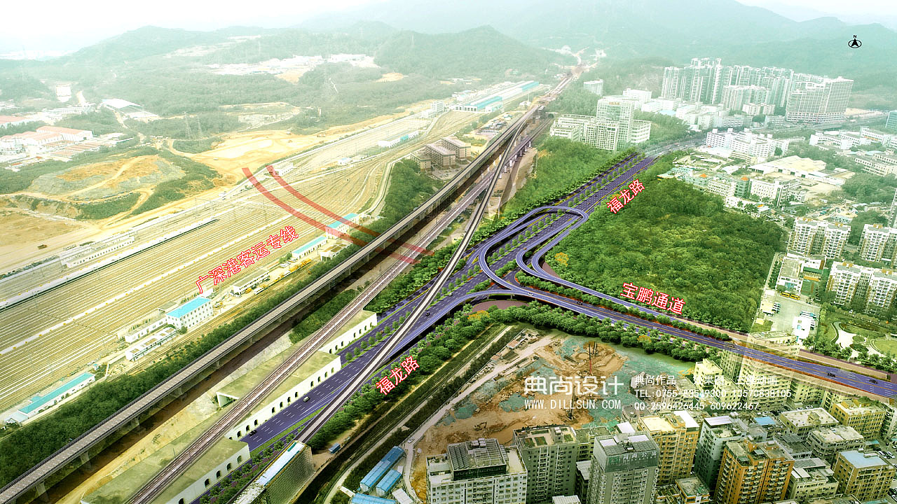 互通效果图3互通立交设计鸟瞰效