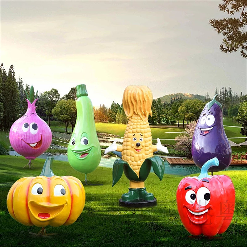 卡通水果蔬菜玻璃钢雕塑摆件