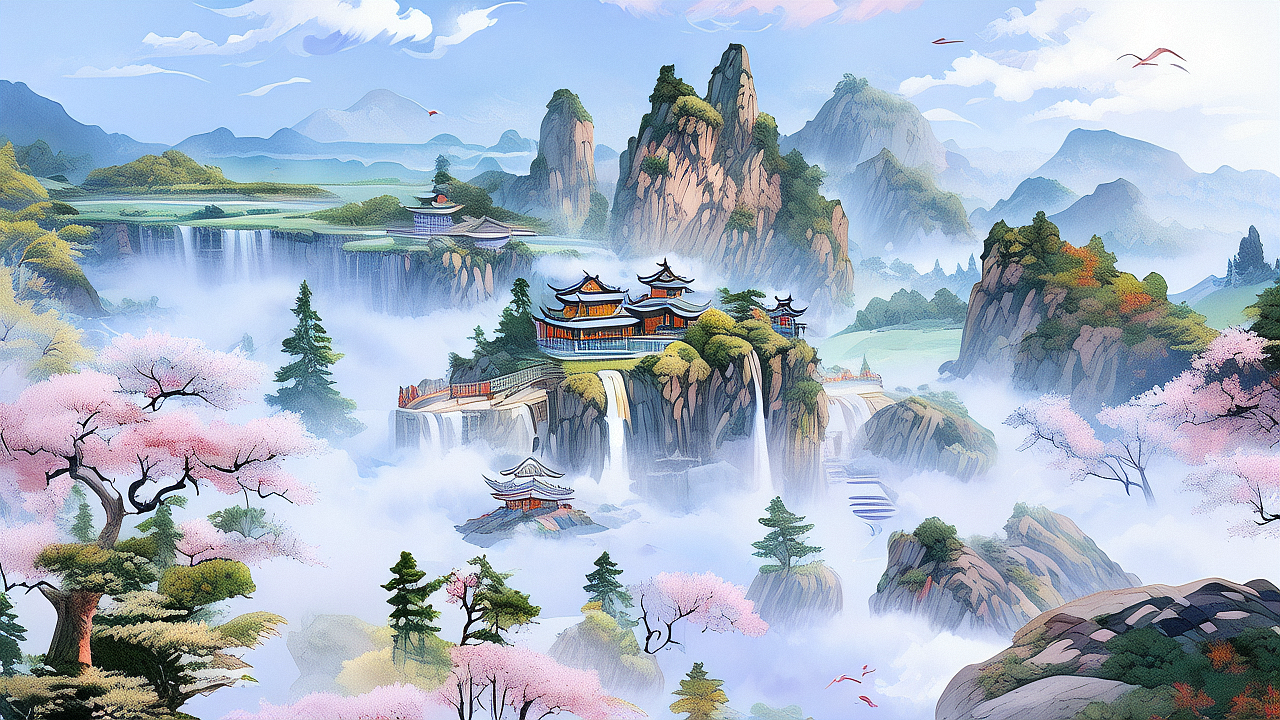 仙侠场景（二十一）（图ZMzY3NjIyMzA4） - AI作品 - 站酷设计师煜辰PandaMaster原创素材 - 站酷ZCOOL