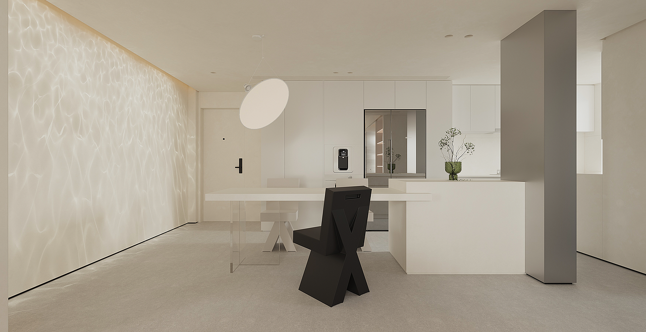 白色极简空间渲染