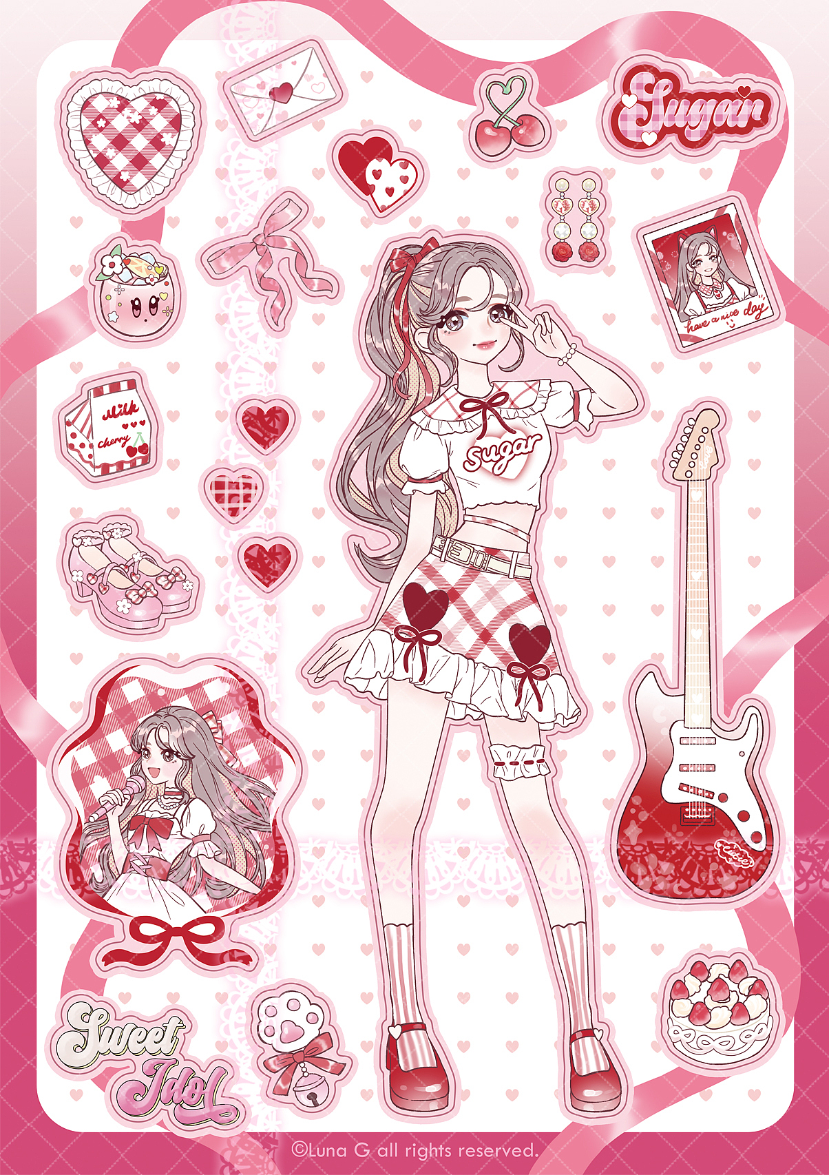 下弦月 少女风贴纸插画小合集 2023