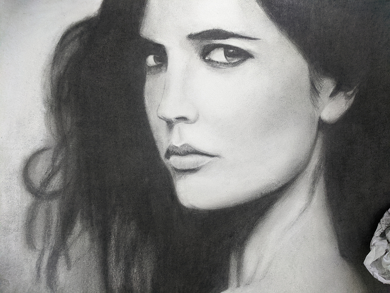 铅笔画伊娃·格林