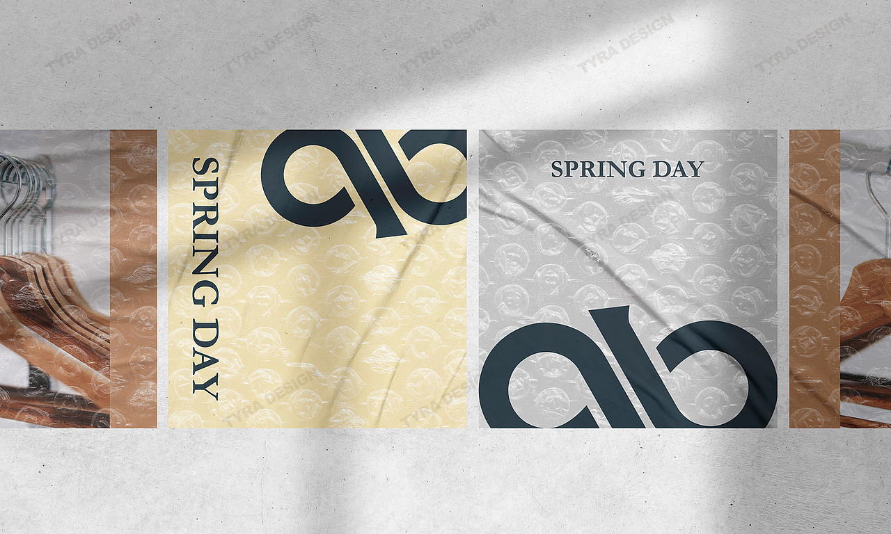 SPRING DAY男装logo设计(代入样机展示)