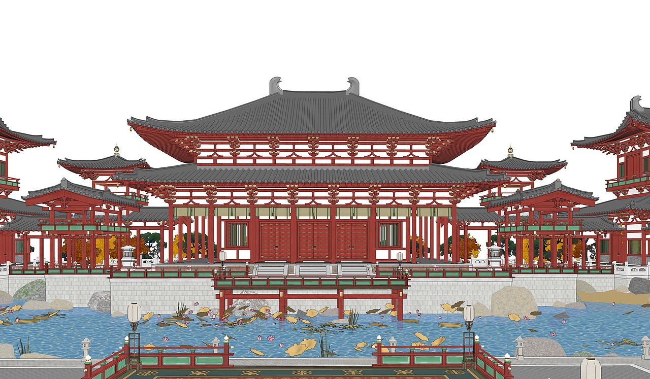 古建宫殿武侠史剧影视场景SU模型下载